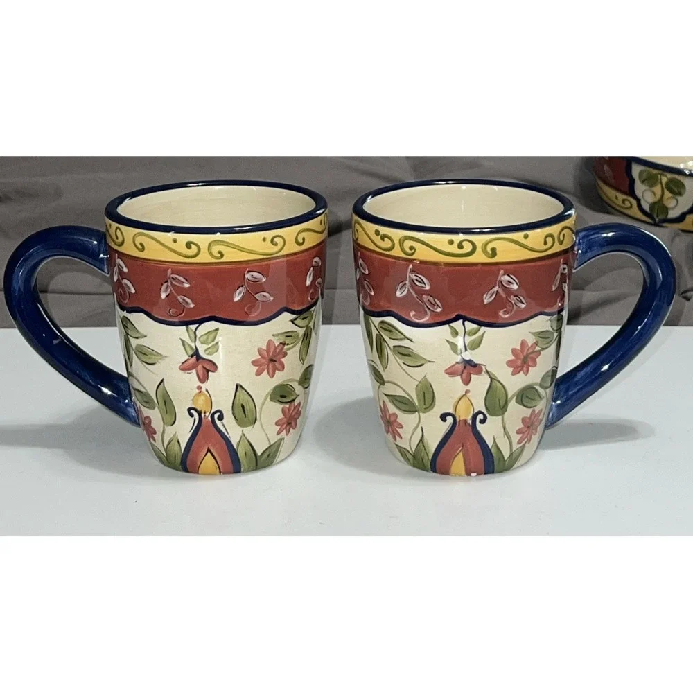 Vintage Pier 1 Vallarta 6-Piece Earthenware Place Setting Hand painted Retired